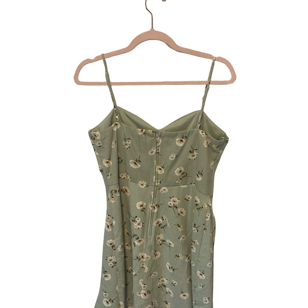 City Triangles Floral Green Spaghetti Strap Dress size Large